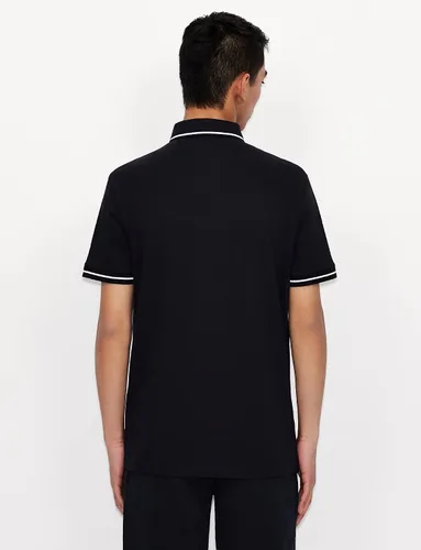 Vista 4 de AX ARMANI EXCHANGE Polo bordado con logotipo de icono para hombre