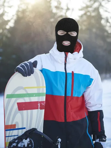 Vista 2 de Blulu 4 Pieces Warm Full Face Cover Ski Winter Mask Balaclava Knit Full Face Mask for Men Women Outdoor Sports