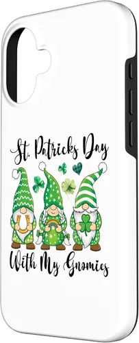 Vista 2 de iPhone 16 St Patricks Day Tee Shamrock Shirt Three Gnomies St Patricks Case