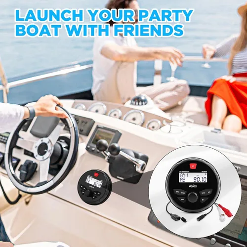 Vista 7 de Radio marina marina estéreo Bluetooth barco estéreo estilo redondo sistema de barco radio