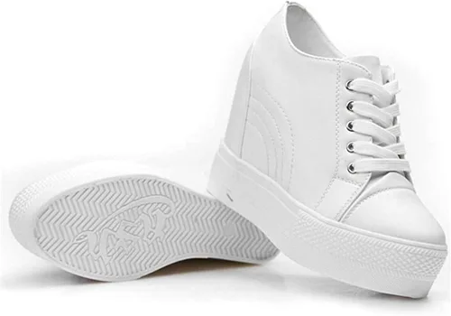 Vista 5 de Zapatos de mujer con cuña y tacón oculto, tobilleras, plataforma ancha y alta