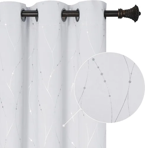 Vista 17 de BUHUA - Paneles de cortinas opacas para sala de estar, cortinas grises con aislamiento térmico, cortinas de ventana para dormitorio - 72 pulgadas