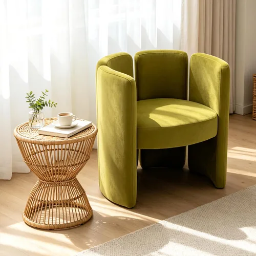 Vista 3 de Chairus Silla decorativa moderna, silla de lectura única de barril