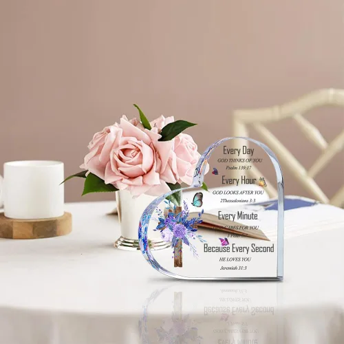 Vista 5 de Regalos cristianos para mujeres, hermanas, inspirador, positivo, apoyo emocional, decoración de escritorio, cruz para amigos, su hogar, letreros