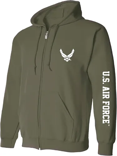 Vista 3 de zerogravitee Sudadera con capucha y cremallera completa de la Fuerza Aérea de marino