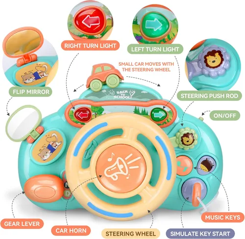 Vista 4 de Caterbee Juguetes para volante de conductor Baby Turn and Learn (azul)