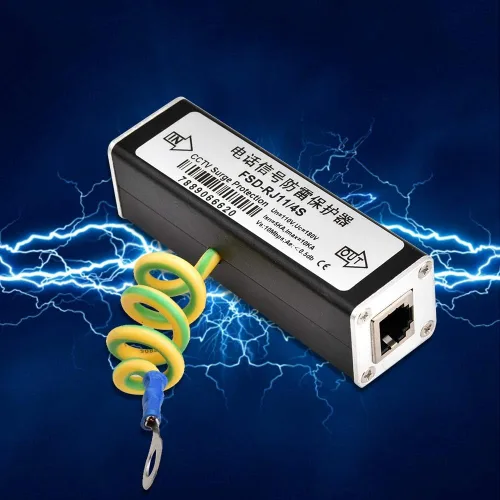 Vista 5 de Pararrayos protector de interfaz, fácil de instalar, protector de protección adecuado para líneas de comunicación de datos de telecomunicaciones