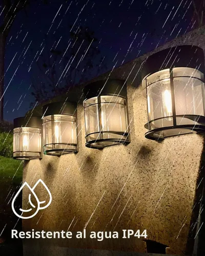 Vista 7 de Luces solares de valla, luces solares de cubierta mejoradas, luces solares impermeables para exteriores para pared, poste de patio, escalones, fácil