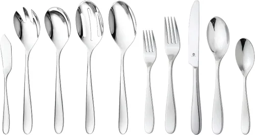Vista 17 de Danialli Juego de utensilios de servir, cucharas de servir de acero inoxidable 18/10, servidores de ensalada, cuchillos de mantequilla, acabado