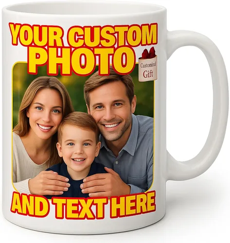 Vista 9 de Taza de café personalizada con foto, texto o logotipo, taza de cerámica personalizada de 11 onzas, regalo personalizable para hombres, mujeres