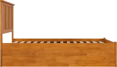 Vista 13 de AFI Madison Cama de Plataforma de Madera Maciza Matrimonial con Piecero y Cama Nido Matrimonial en Toffee Claro