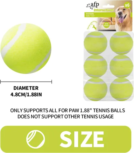 Vista 2 de ALL FOR PAWS Juguete de pelota para perros, bolas de seguridad para perros de 2 pulgadas con rebote alto, ejercicio y juego, pelotas de tenis
