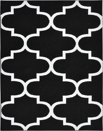Vista 49 de Alfombra de Área Garland Rug Quatro Negra de 3' x 5' con Diseño de Enrejado Cut-Loop - Suave, Cómoda, Elegante y Económica en un Hermoso Color Negro