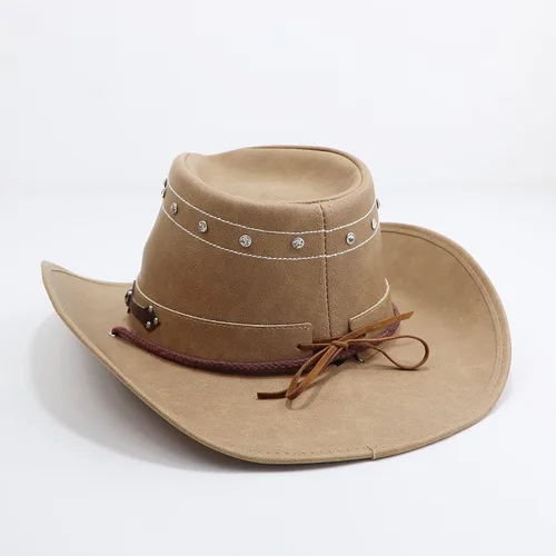 Vista 3 de Sombreros de vaquero australianos de cuero duradero, para hombre y mujer