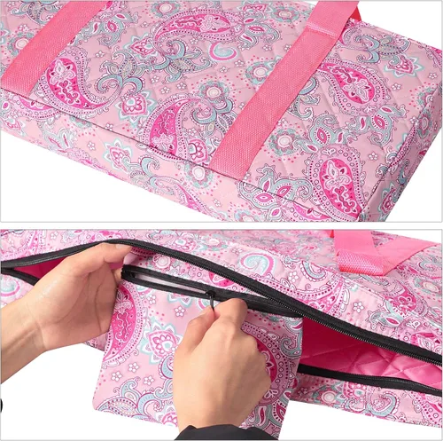 Vista 7 de Bolsa de Mahjong vacía, Bolsa de Mahjong americana impresa en rosa con dos envolturas (Solo estuche)