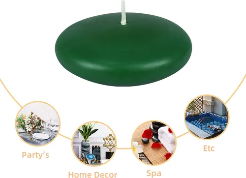 Vista 8 de Zest Candle Velas flotantes verde cazador de 3 pulgadas