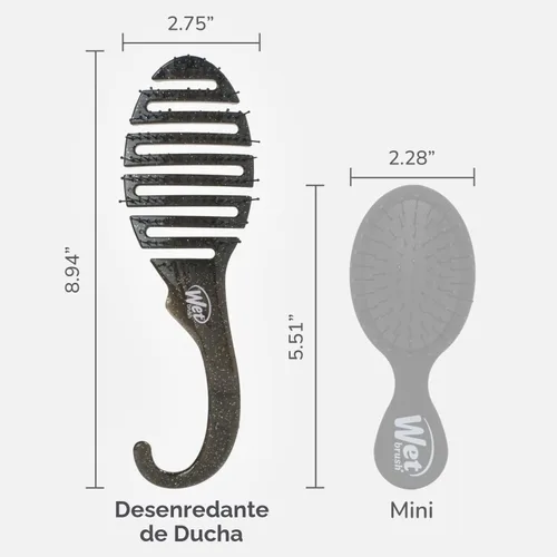 Vista 5 de Wet Brush Cepillo de ducha desenredante para el cabello – Cerdas exclusivas IntelliFlex ultra suaves – Minimiza el dolor y protege contra puntas