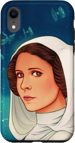 Vista 24 de Funda exclusiva de Star Wars para iPhone 16 con diseño de princesa Leia de Nueva Esperanza