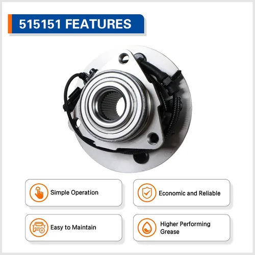 Vista 4 de PAROD 515151 Conjunto de cubo de rueda delantera y rodamiento compatible con Ram 1500 2012-2018, Ram 1500 Classic 2019 5Lugs con ABS