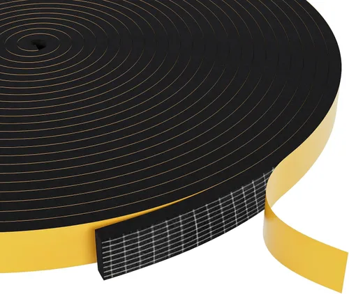 Vista 22 de Cinta aislante de espuma Egofix, burletes para puertas y ventanas, cinta adhesiva de espuma negra resistente al clima para puerta corrediza, marco
