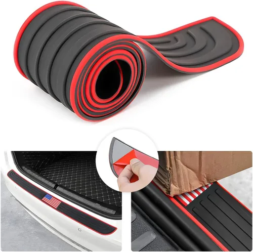 Vista 18 de Protector de parachoques trasero de automóvil, tira de goma antiarañazos para la mayoría de automóviles y SUV trunk-door entry coverage, abrasion