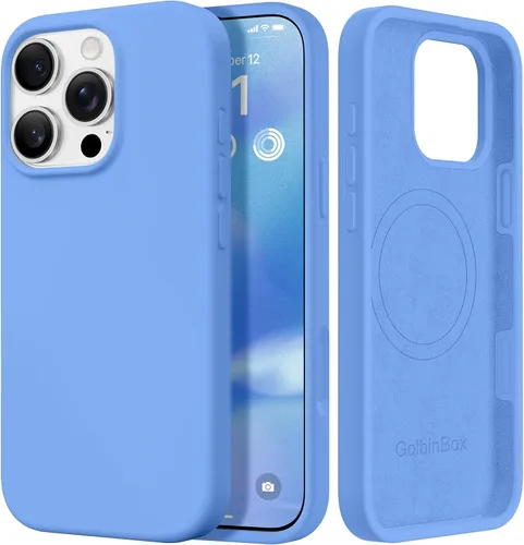 Vista 51 de GolbinBox Funda magnética para iPhone 17, compatible con MagSafe, cubierta de silicona integrada para control de cámara, funda de silicona líquida a