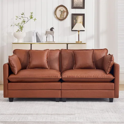 Vista 109 de Sofá modular en forma de nube de 113 pulgadas, sofás de asiento profundo de gran tamaño para sala de estar, sofá modular tapizado de chenilla