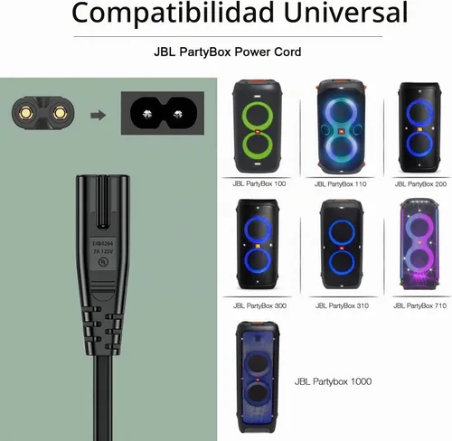Vista 2 de Cable de alimentación de 2 clavijas para altavoz portátil JBL Boombox 3 III