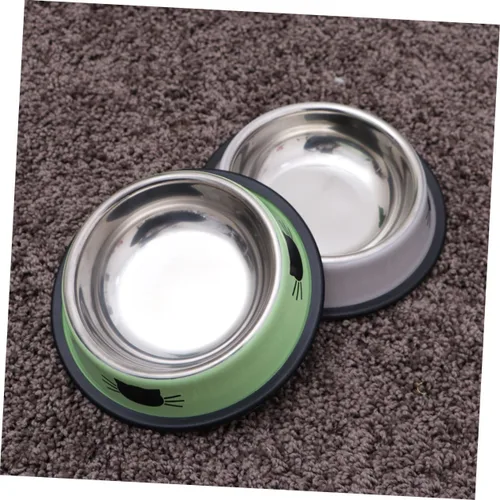 Vista 7 de ABOOFAN Tazón de agua para gatos de acero inoxidable para gatos, apto para bigotes, juego de 2 piezas