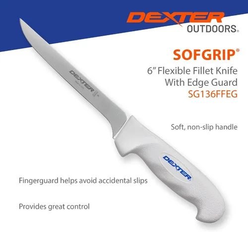 Vista 5 de Cuchillo de filete Dexter Outdoors de 6" con mango suave SOFGRIP Incluye protector de filo