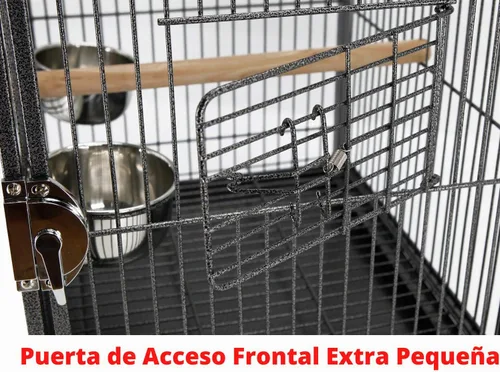 Vista 5 de Jaula portadora portátil de loro para pájaros veterinarios de viaje Negro