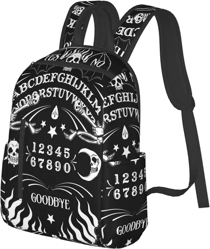 Vista 2 de SWEET TANG Mochila de viaje ligera para ciclismo, senderismo, para hombres y mujeres, Tatuaje Esqueleto Cráneo Tablero Negro, Mochilas de viaje