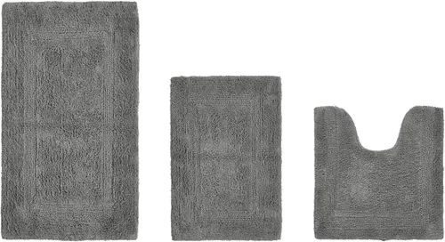 Vista 352 de Better Trends - Juego de 2 alfombras de baño 100% algodón, extra suaves, con borlas, de 17" x 24", alfombra de baño superabsorbente y reversible