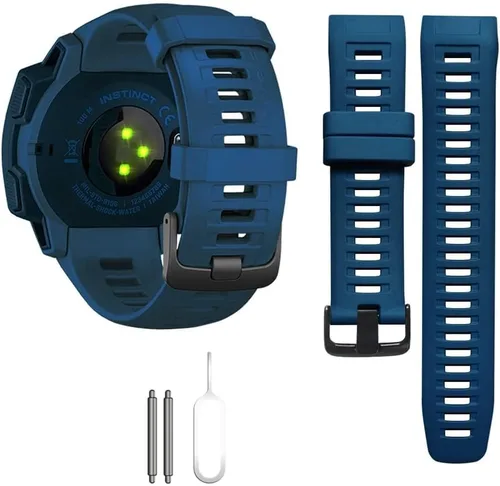 Vista 12 de Threeeggs Correa de repuesto compatible con Garmin Instinct Bands, correa de silicona suave compatible con Garmin Instinct 2, solar, táctica, Rojo