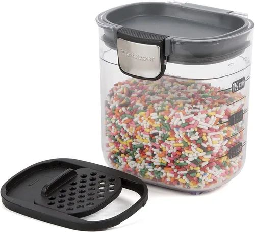 Vista 5 de Progressive PKS-401 Mini Prokeeper+ Recipiente de almacenamiento hermético de silicona de 1.5 tazas, ideal para especias y accesorios para hornear