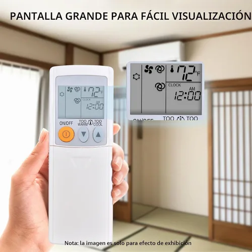 Vista 4 de Repuesto para Mitsubishi Electric Mr Slim Mini Split Aire Acondicionado Mando a Distancia MSY-GL18NA-U1 MUY-GL18NA, Fahrenheit Display