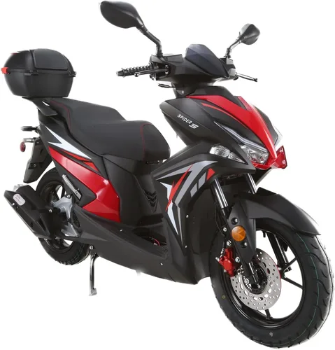 Vista 7 de HHH SPIDER 200 EFI Motocicleta de calle para adultos, scooter de 200cc totalmente automática de lujo para adultos (ROJO)