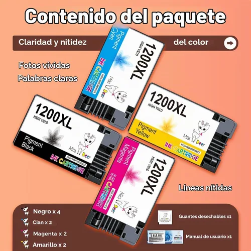 Vista 8 de Miss Deer 1200 cartuchos de tinta XL PGI-1200XL para Canon Maxify MB2720