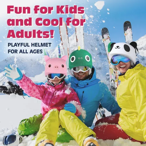 Vista 2 de Cubierta para Casco de Esquí YCONNECT, Adecuada para Cascos de Esquí, Snowboard, Patineta - Divertidos Regalos Graciosos para Niños y Adultos
