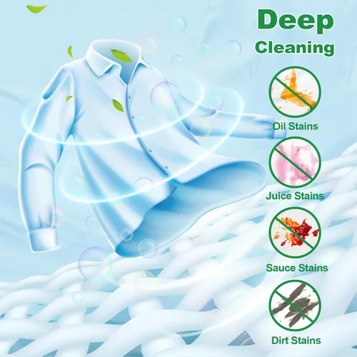 Vista 4 de Hoja de detergente para ropa, tiras de lavado ecológicas e hipoalergénicas Ingredientes naturales, ultraconcentrados, listos para viajar, sin