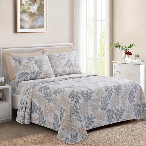 Vista 16 de Marina Decoration Ropa de cama ultra suave y sedosa con bolsillo profundo con estampado rico de rayón derivado de bambú para todas las estaciones