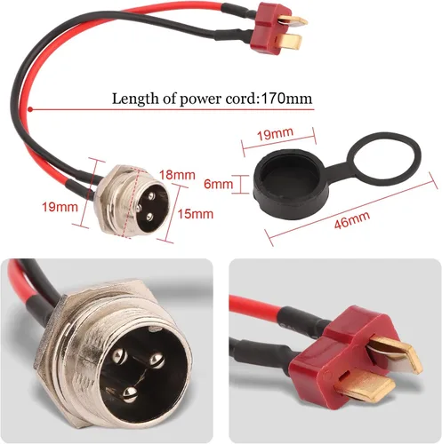 Vista 3 de Puerto de carga de scooter eléctrico con cubierta antipolvo, conector de puerto de carga compatible con Kugoo M4, M4Pro Scooter eléctrico