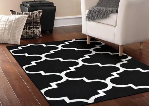 Vista 62 de Alfombra de Área Garland Rug Quatro Negra de 3' x 5' con Diseño de Enrejado Cut-Loop - Suave, Cómoda, Elegante y Económica en un Hermoso Color Negro