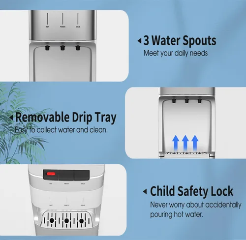Vista 5 de IKT Dispensador de enfriador de agua autolimpiante sin botella con filtros, filtración de 4 etapas, 3 ajustes de temperatura, perfecto para oficina