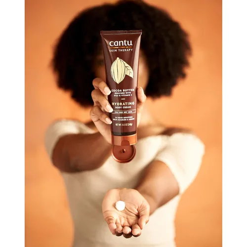 Vista 4 de Cantu Therapy Crema corporal hidratante de manteca de cacao para pieles muy secas, 8.5 onzas