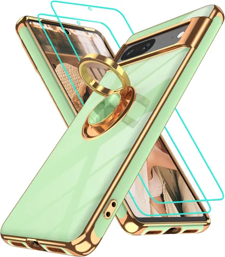 Vista 127 de Funda para Motorola Moto G 5G 2024: Funda Moto G Play 5G 2024 con 2 piezas de protectores de pantalla, soporte de anillo de rotación de 360°