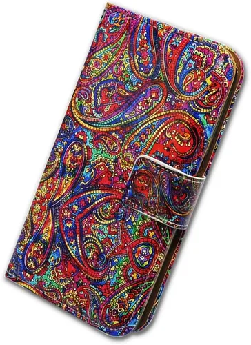 Vista 8 de Bcov Bfun - Funda para iPhone 8 Plus, funda para iPhone 7 Plus, diseño de cachemira brillante con ranura para tarjetas, funda de cuero para iPhone 7