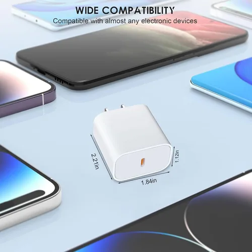 Vista 6 de Cargador USB C, para cargador de iPhone, 30 W, juego de 3 piezas con cable USB C de 3 pies de 6 pies, compatible con iPhone 17/17 Plus/17 Pro/17 Pro
