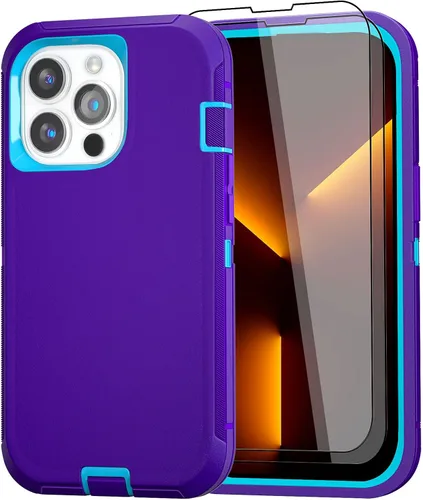 Vista 35 de Funda para iPhone 13 Funda 6.1" con Soporte Plegable y Clip para Cinturón con 2 Protectores de Pantalla + 2 Protectores de Lente de Cámara, Cubierta