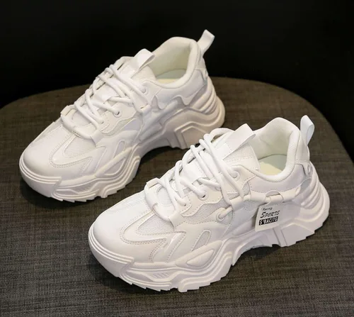 Vista 2 de Zapatos deportivos de plataforma de malla transpirable para mujer, cómodos, informales, para correr, caminar, 5.5-8.5
